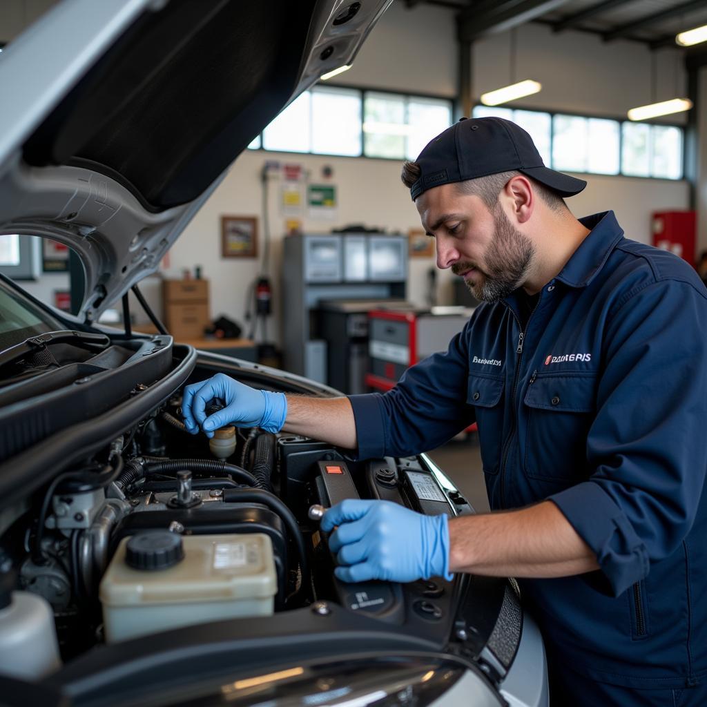 Mechanic Working on a Car in Vancouver BC