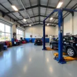 Virtual tour of a modern auto service facility showcasing state-of-the-art equipment and a clean, organized workspace.