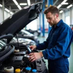 Mechanic Checking a Car in West Michigan