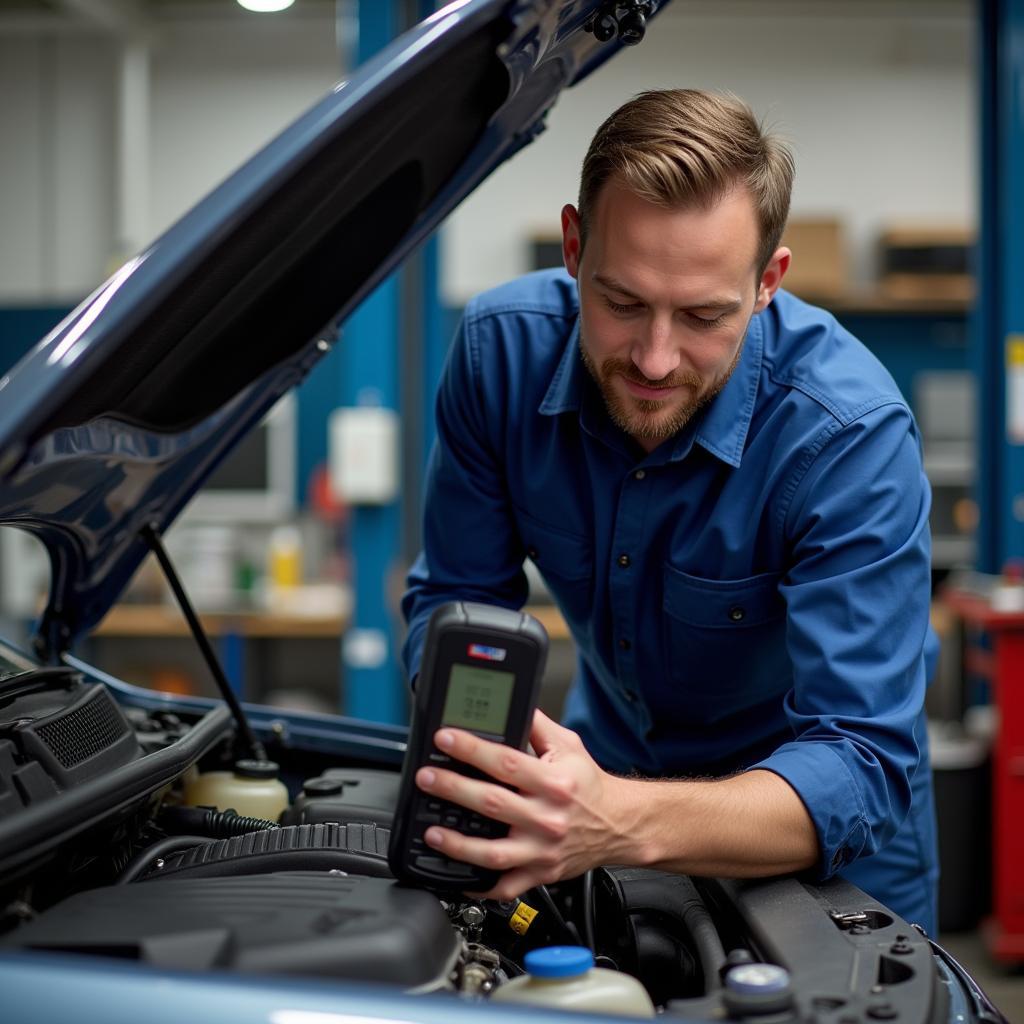 Mechanic Inspecting Car in Westa Berlin