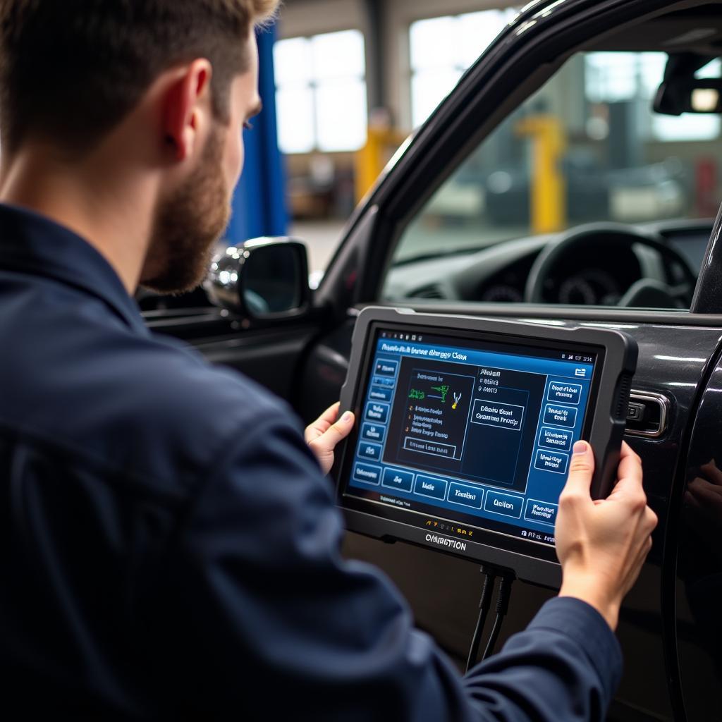 Mechanic using diagnostic tools in Wheaton, IL