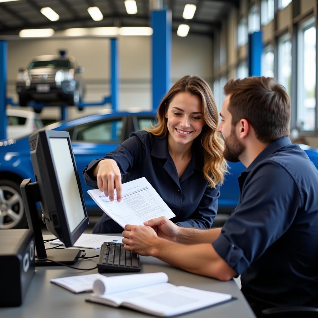 Auto Service Writer at Work