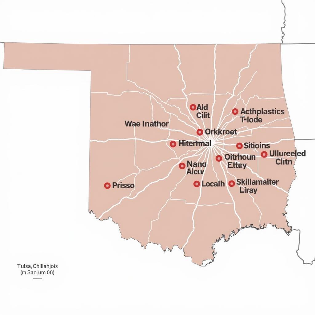 Map of Tulsa highlighting areas with high concentration of auto service jobs