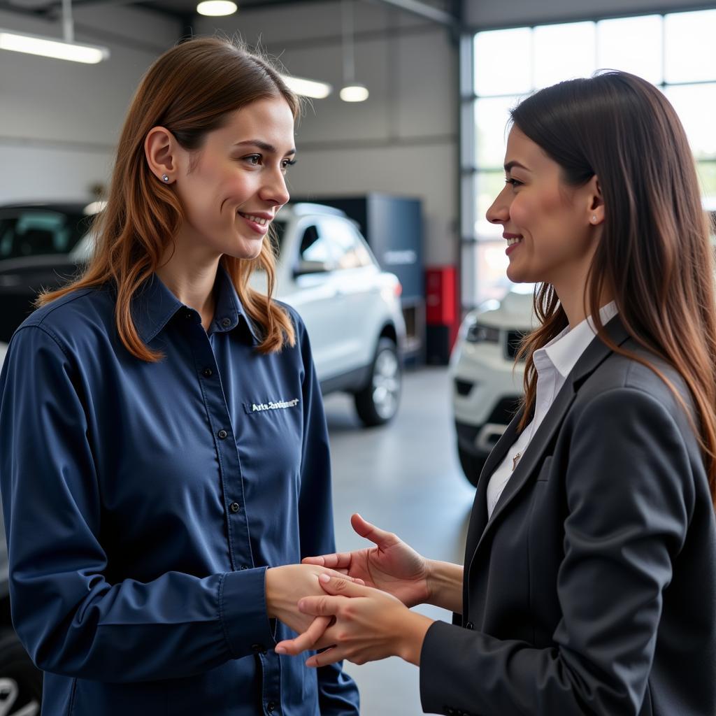 Auto Service Writer Negotiating with Customer