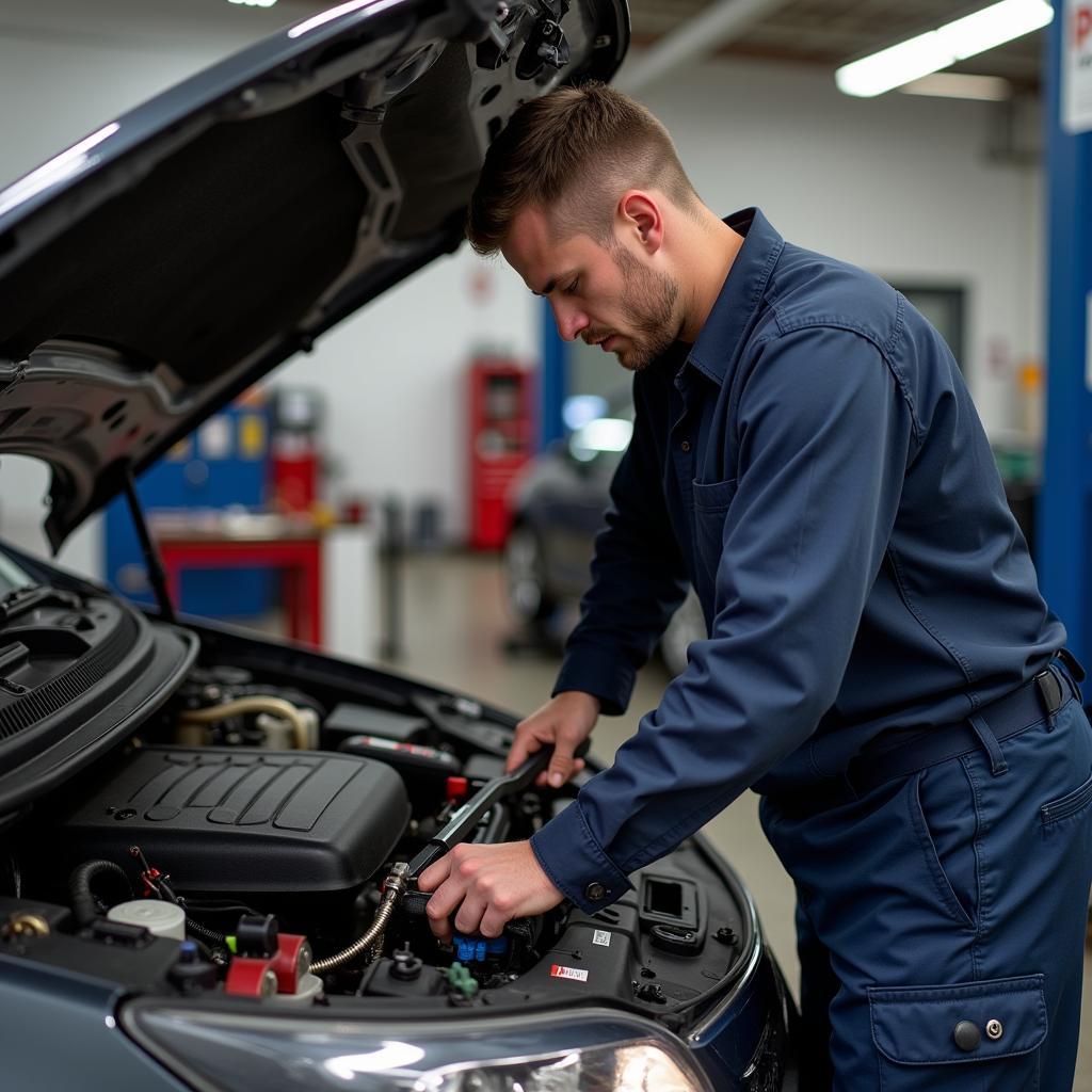 Mechanic Working on a Car in Independence OH