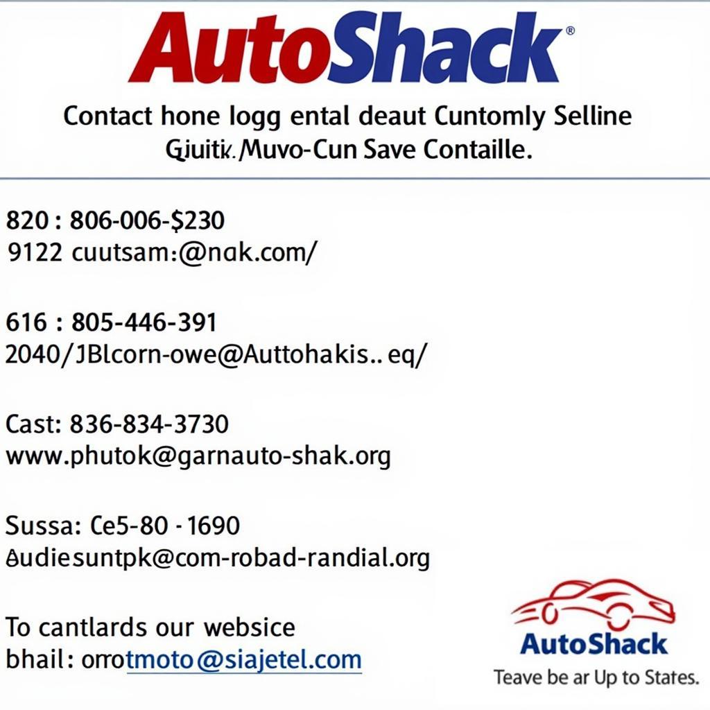 Auto Shack Customer Service Contact Information