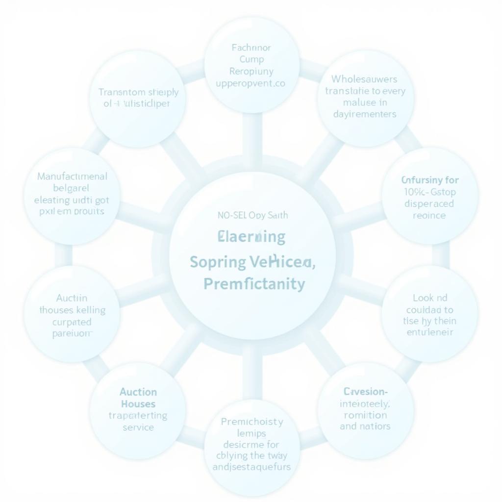 Auto Wholesale Market Dynamics: Illustrating the interconnectedness of various players in the wholesale auto market, including manufacturers, dealerships, auction houses, and transportation services.