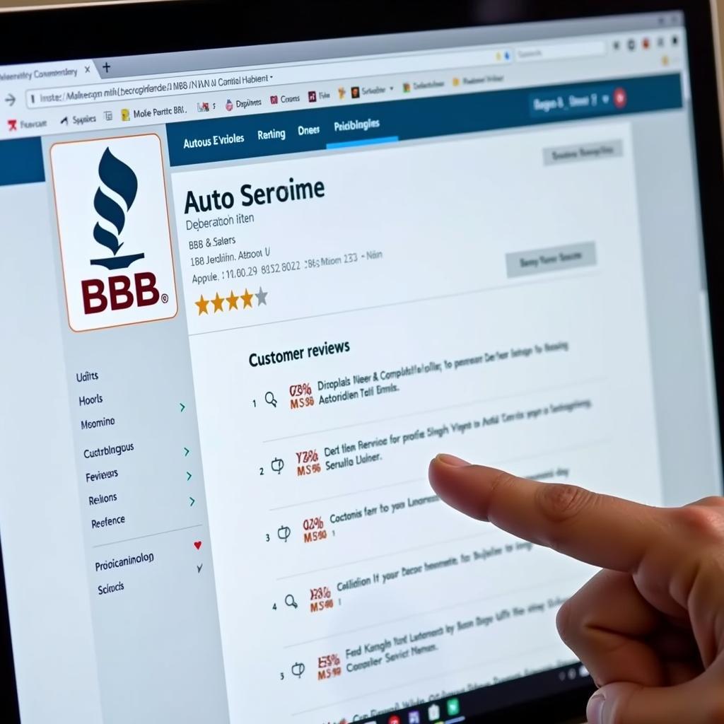 Reviewing an Auto Service Department's BBB Profile