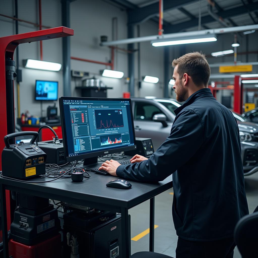 Modern Diagnostic Tools in an Auto Repair Shop