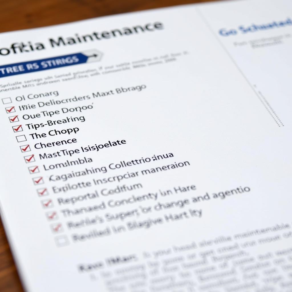 A checklist for routine BMW 8 Series maintenance.