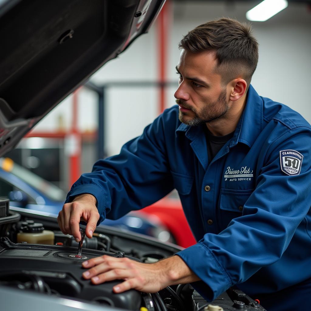 Briarwood Auto Service Technician Working on a Car