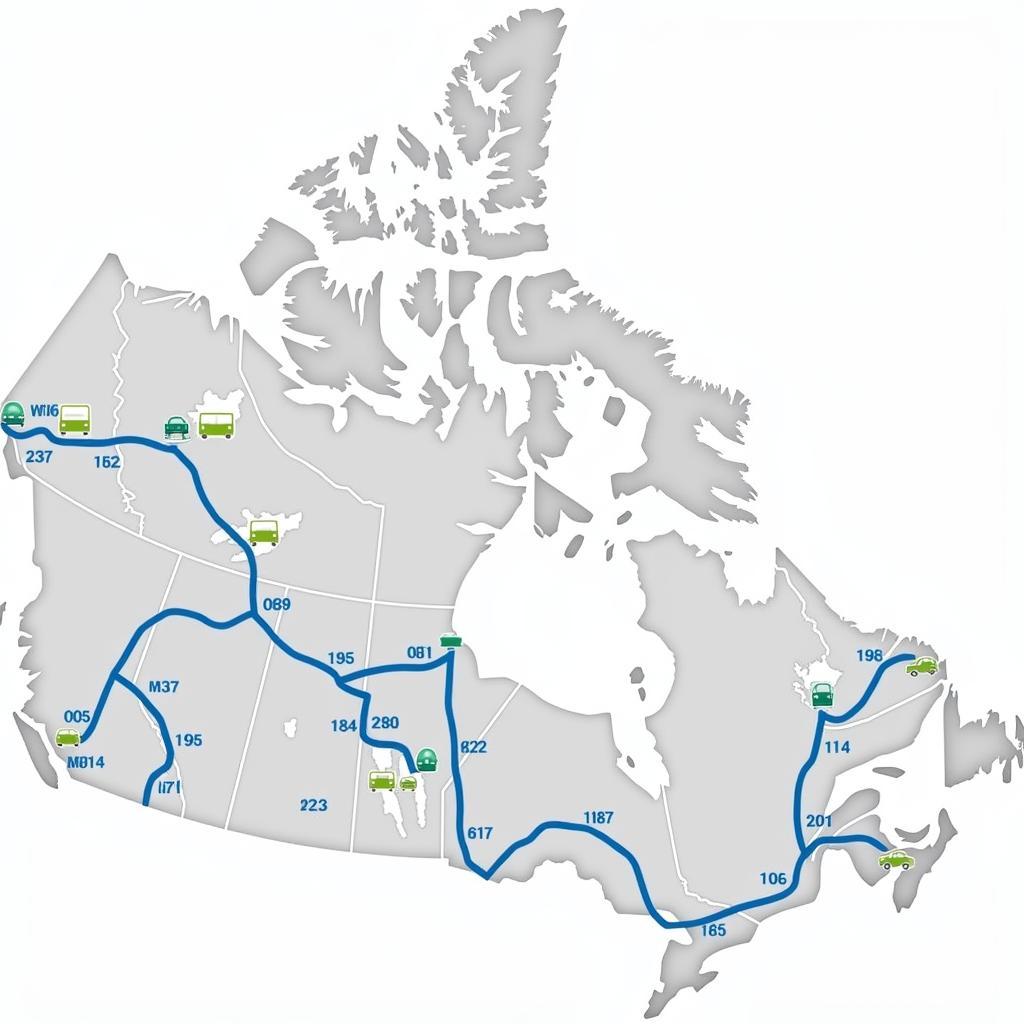 Map of Canada with Auto Transport Routes Highlighted