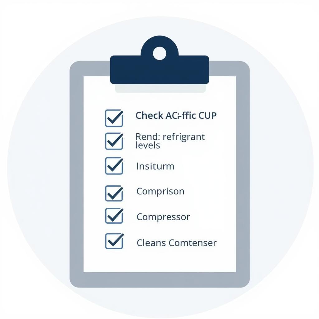 A checklist for car AC service