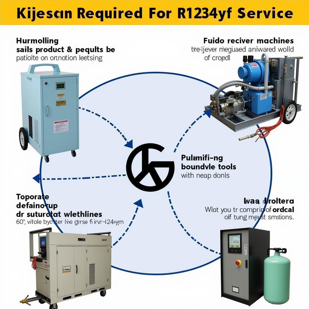 Specialized equipment used for servicing a car's AC system with R1234yf refrigerant.