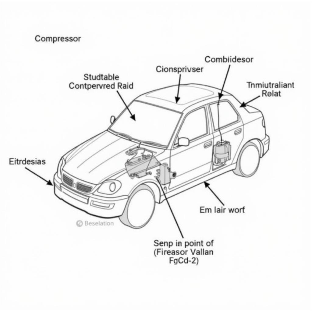 Car AC System Components Diagram