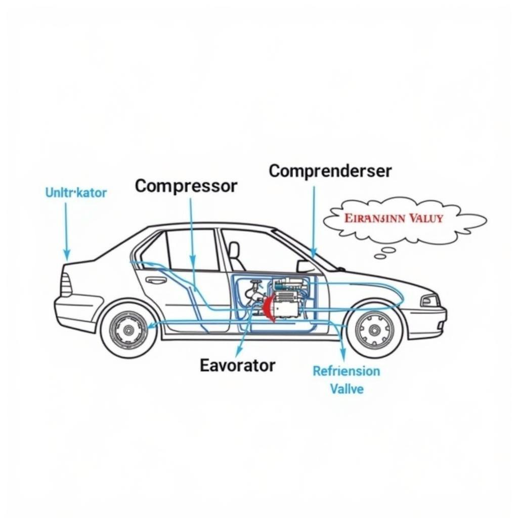 Car AC System Components Diagram