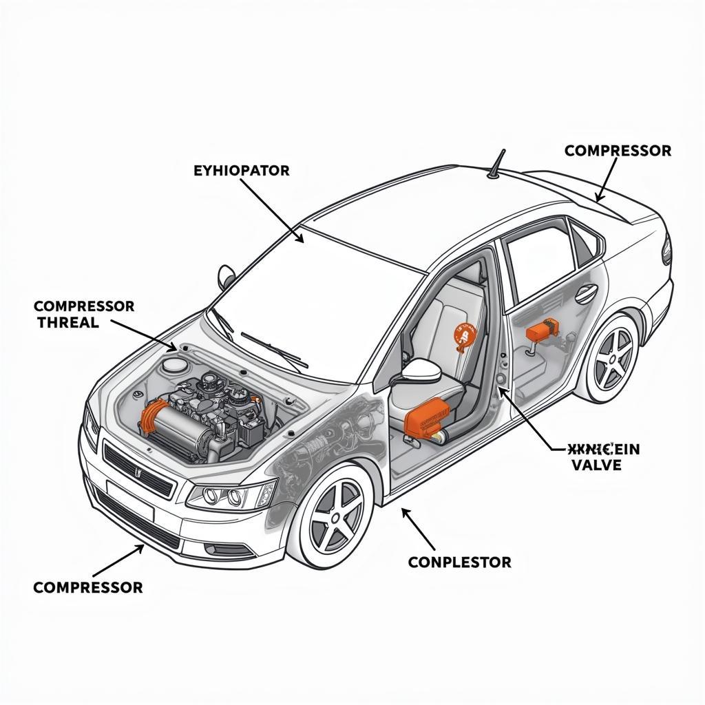 Car Air Conditioning System Components Diagram