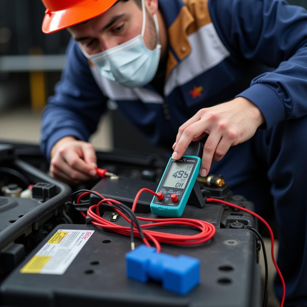 Testing Car Battery in Oldham