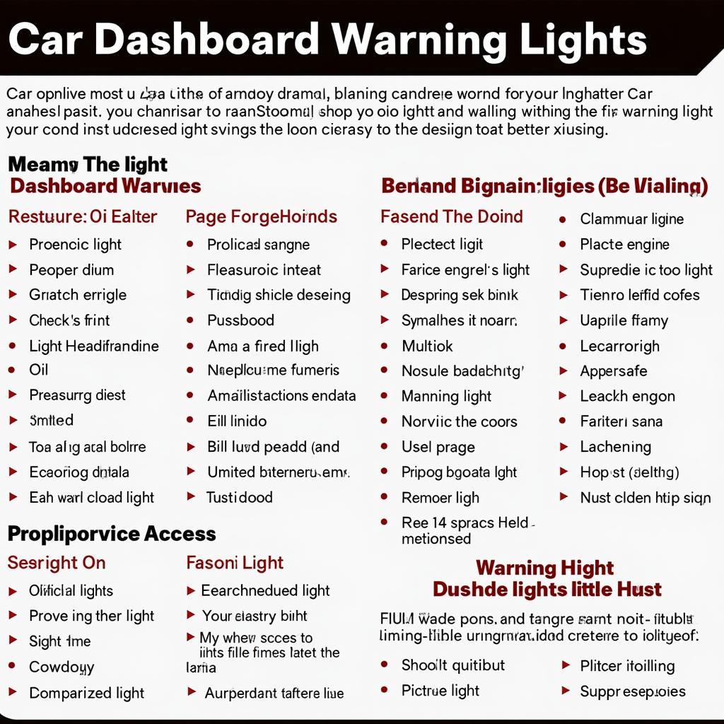 Car Dashboard Warning Lights