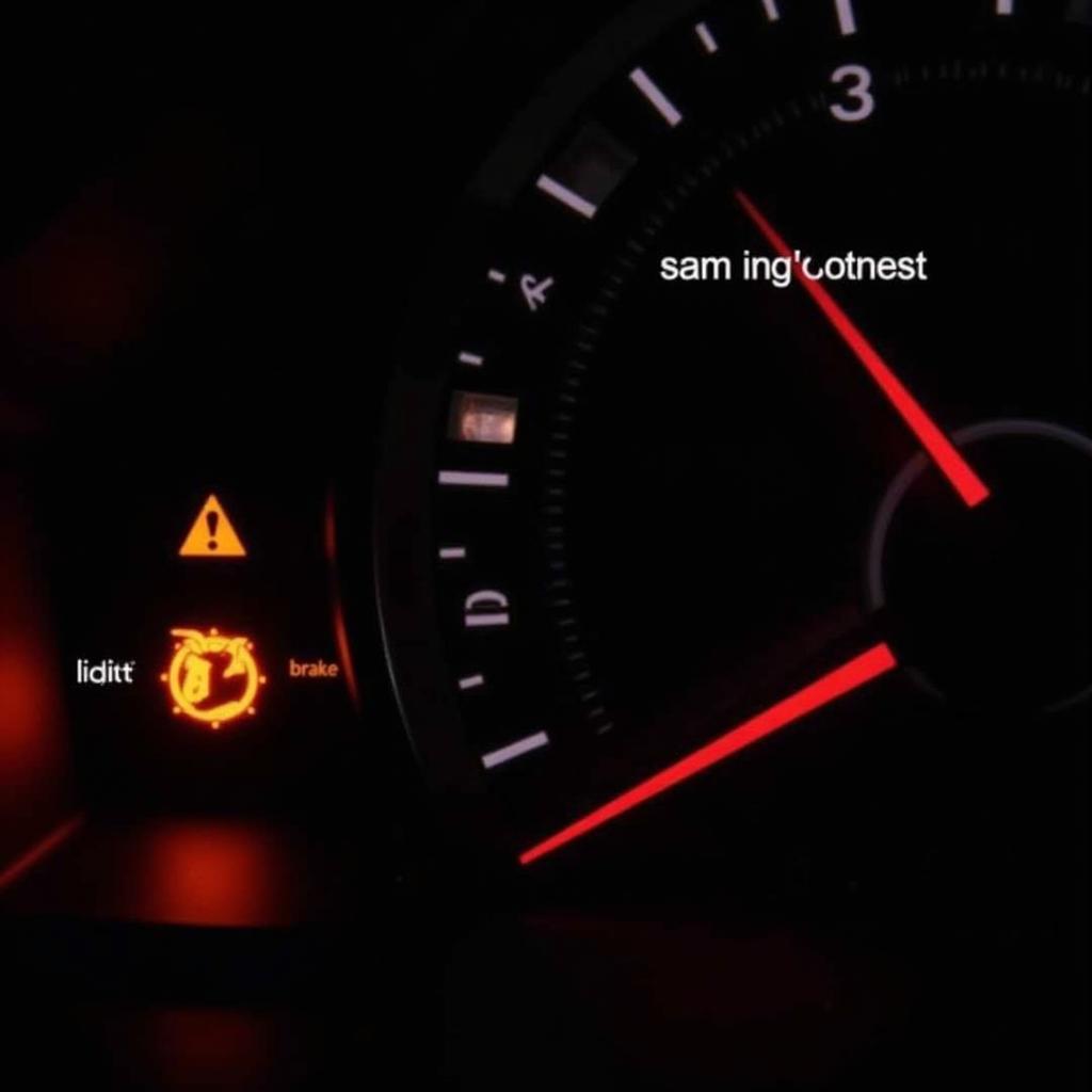 Close Up of Car Dashboard Warning Lights