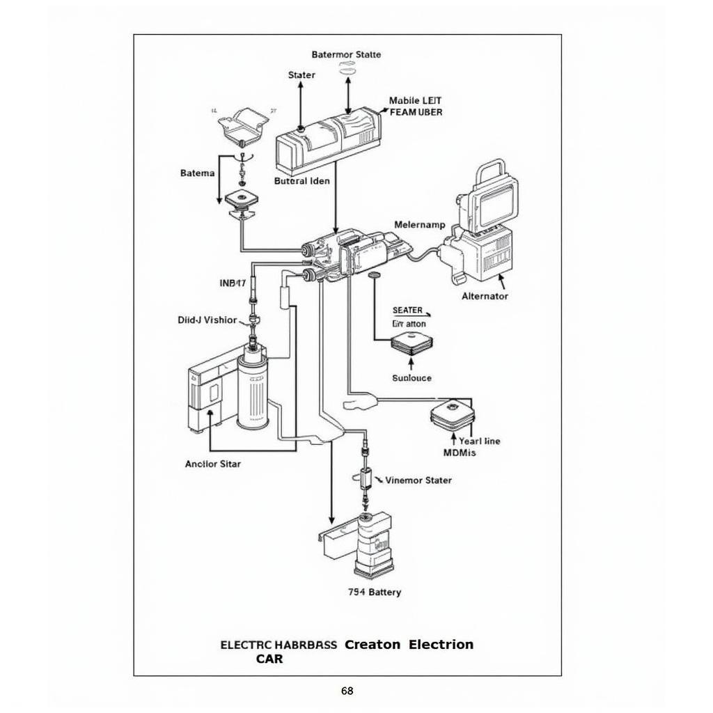 Diagram of a car's electrical system