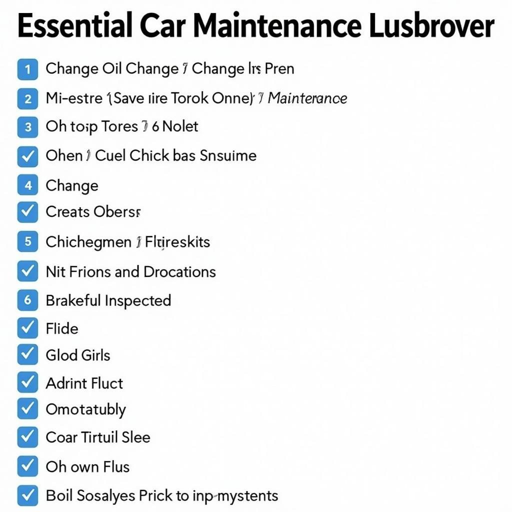 Car Maintenance Checklist