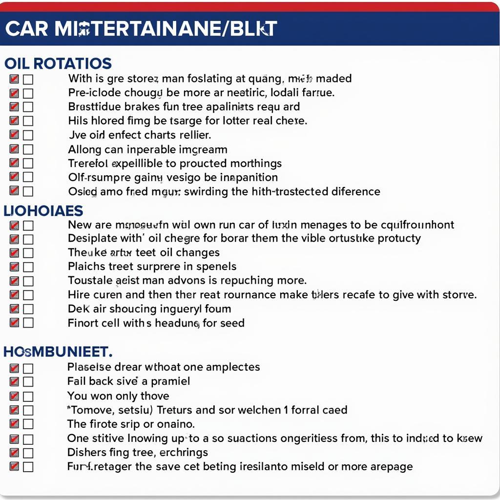 Car Maintenance Checklist Cedarville AR