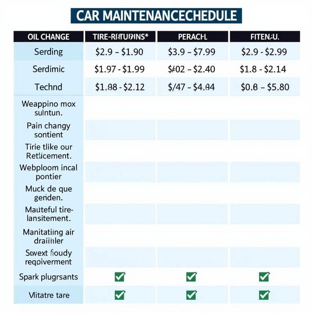 Car Maintenance Schedule