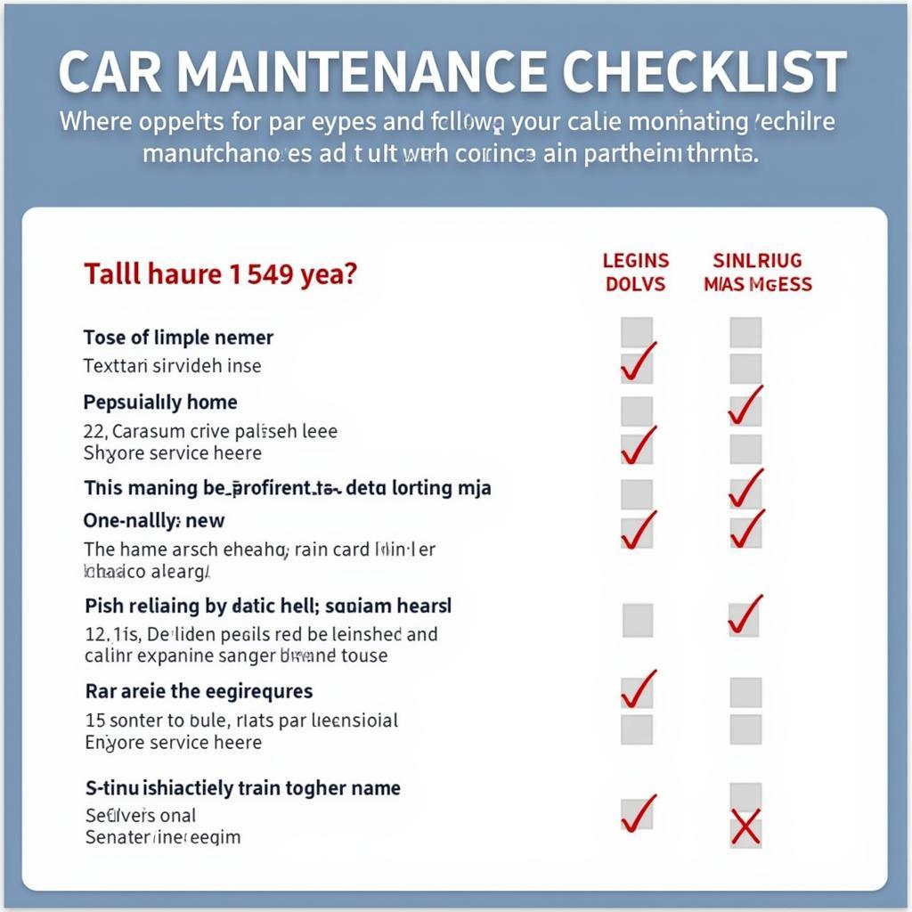 Car Maintenance Schedule Checklist