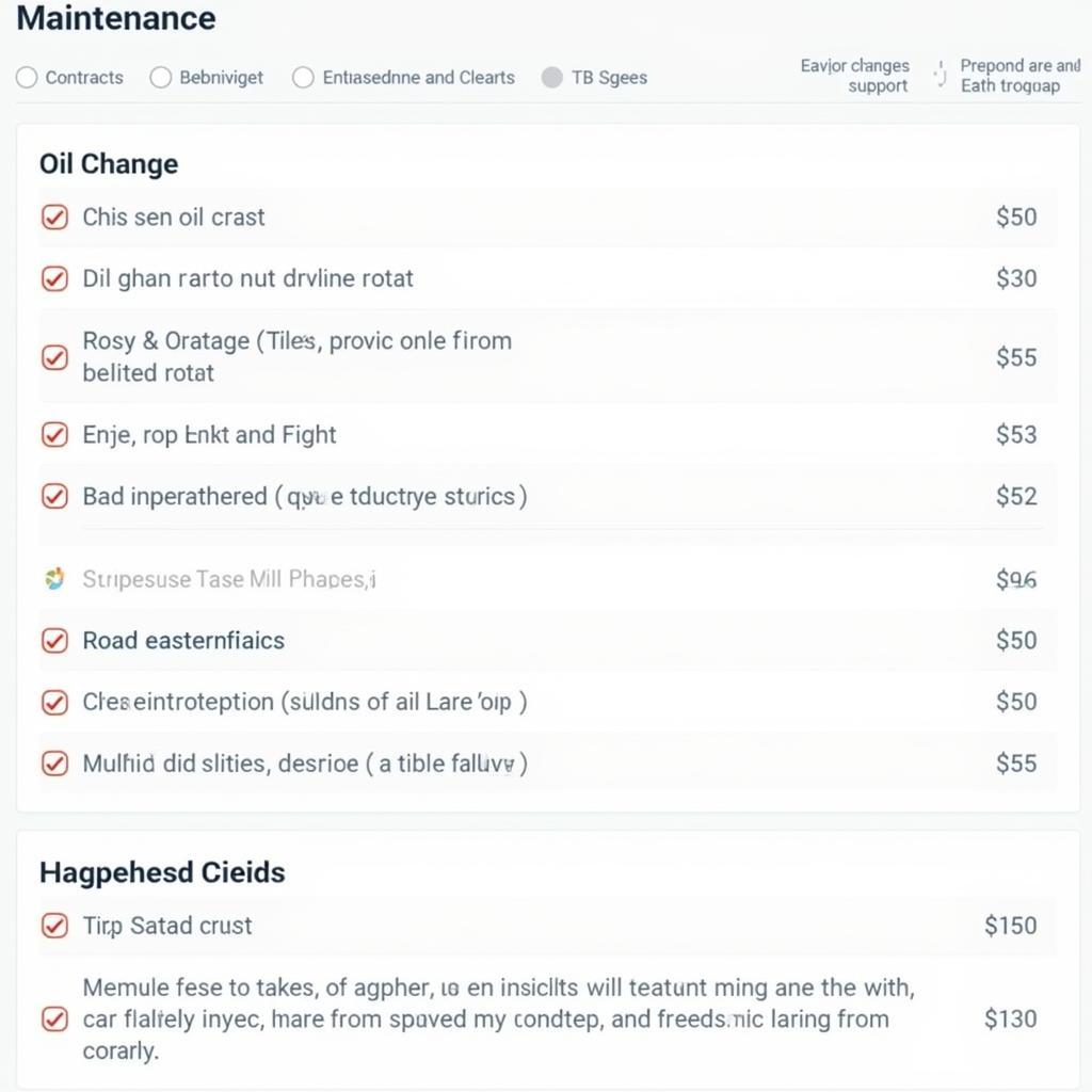 Car Maintenance Schedule Checklist