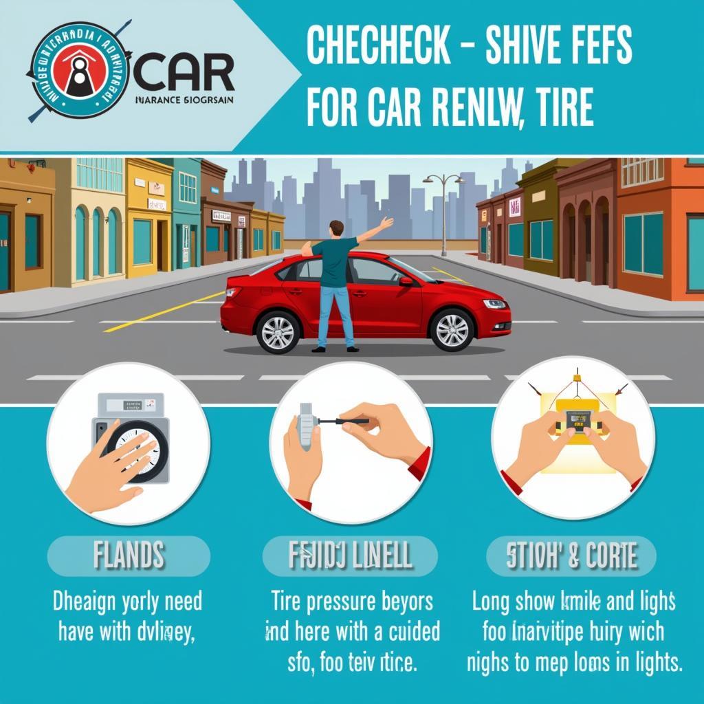 Checking tire pressure, fluid levels, and car lights as part of regular car maintenance in Richmond, VA.