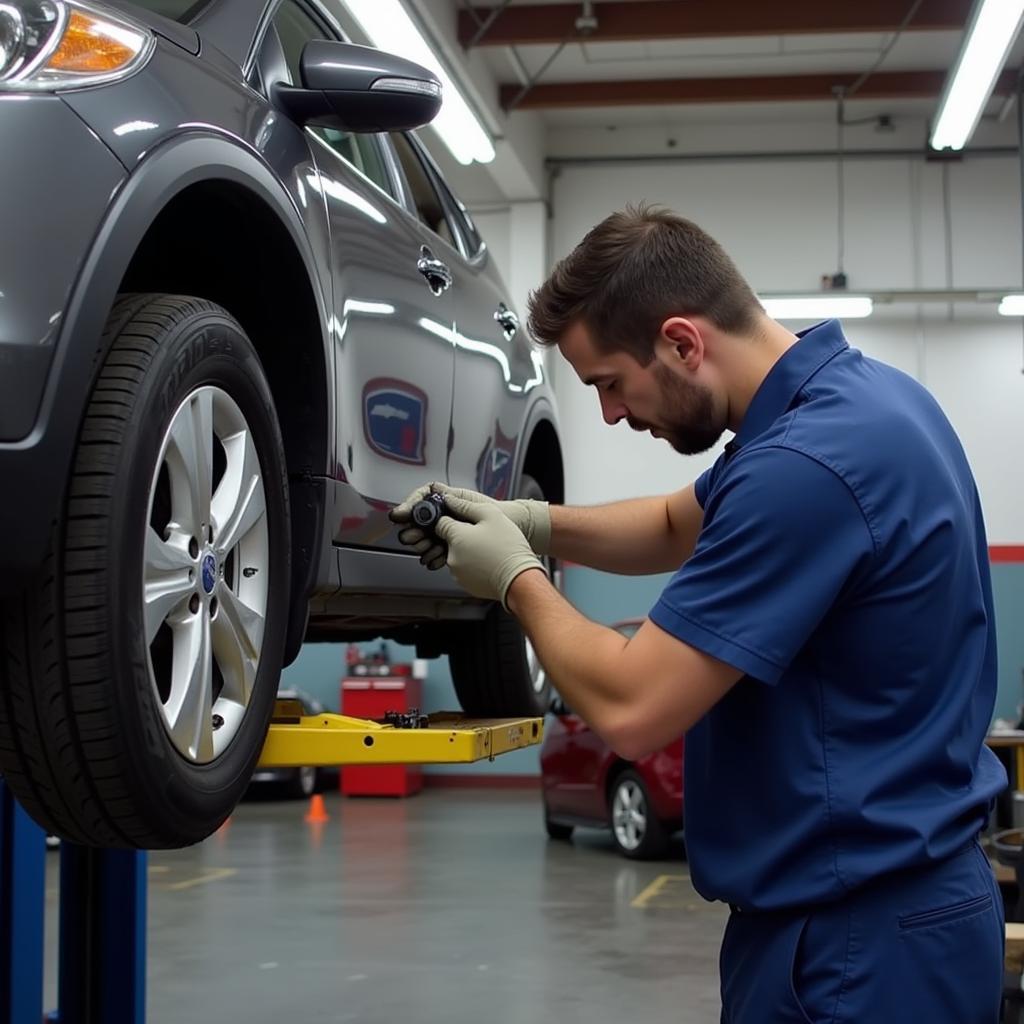 Car Undergoing Regular Maintenance in DC