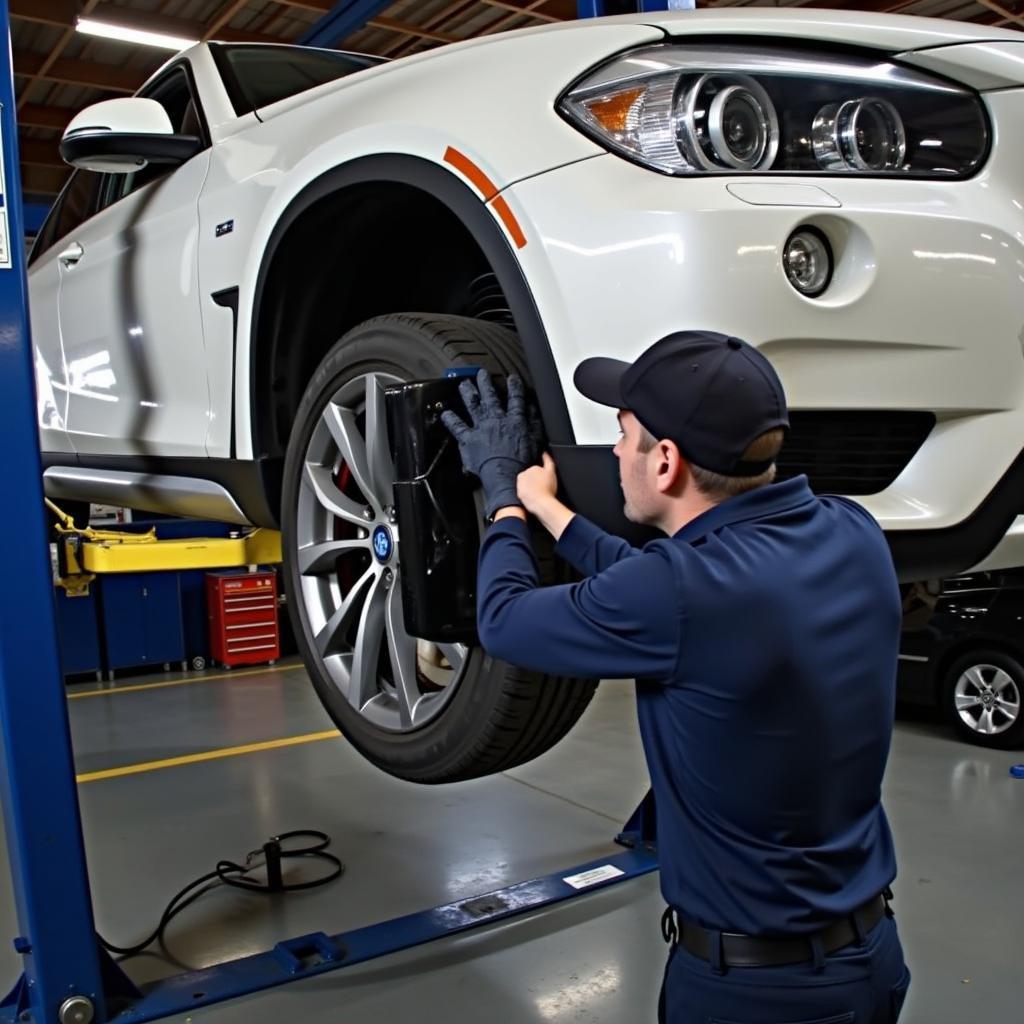 Car Undergoing Routine Maintenance