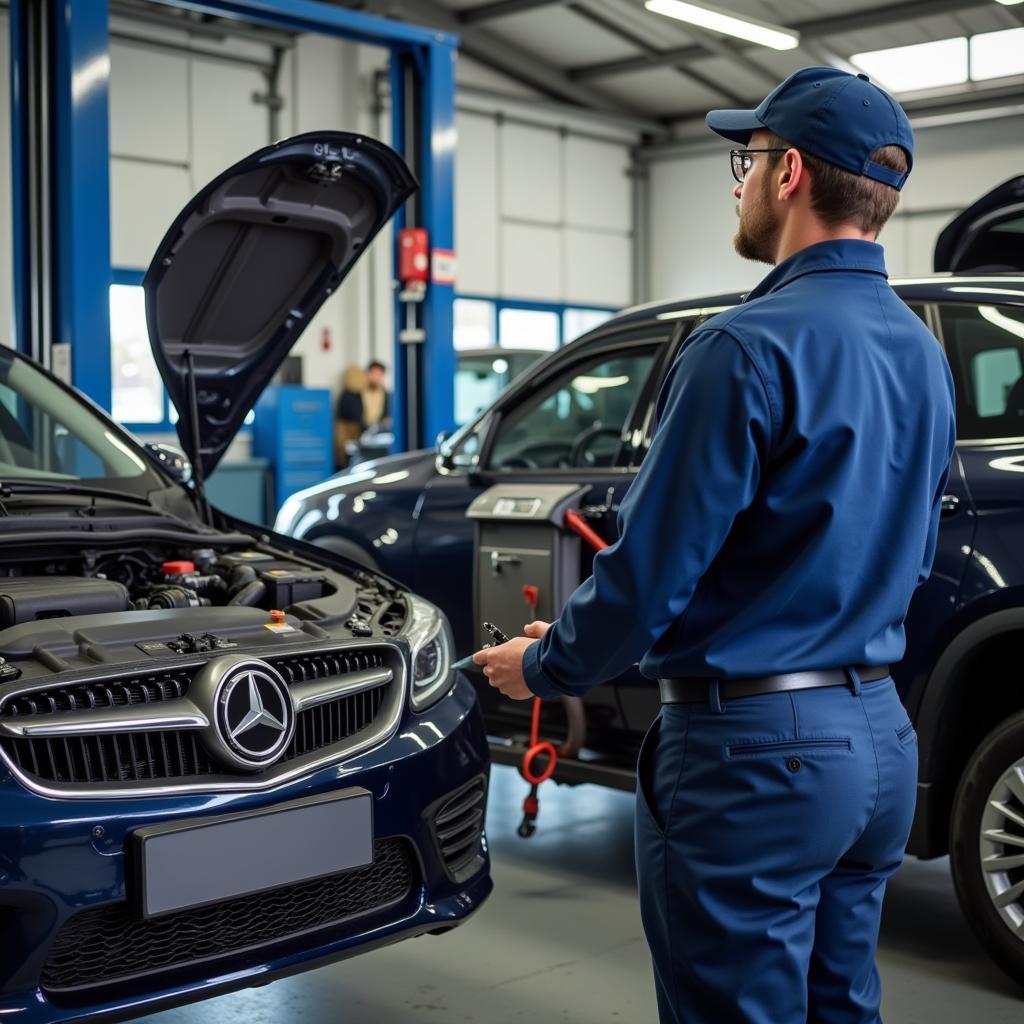 Car Undergoing Routine Maintenance