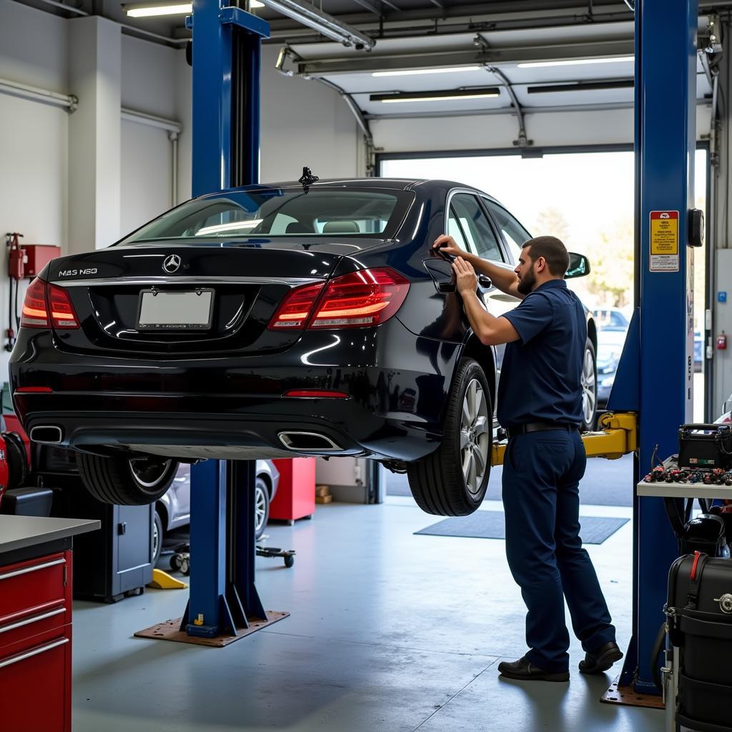 Routine Car Maintenance in Progress