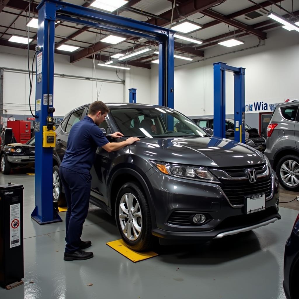 Car Undergoing Routine Maintenance in Mount Eden