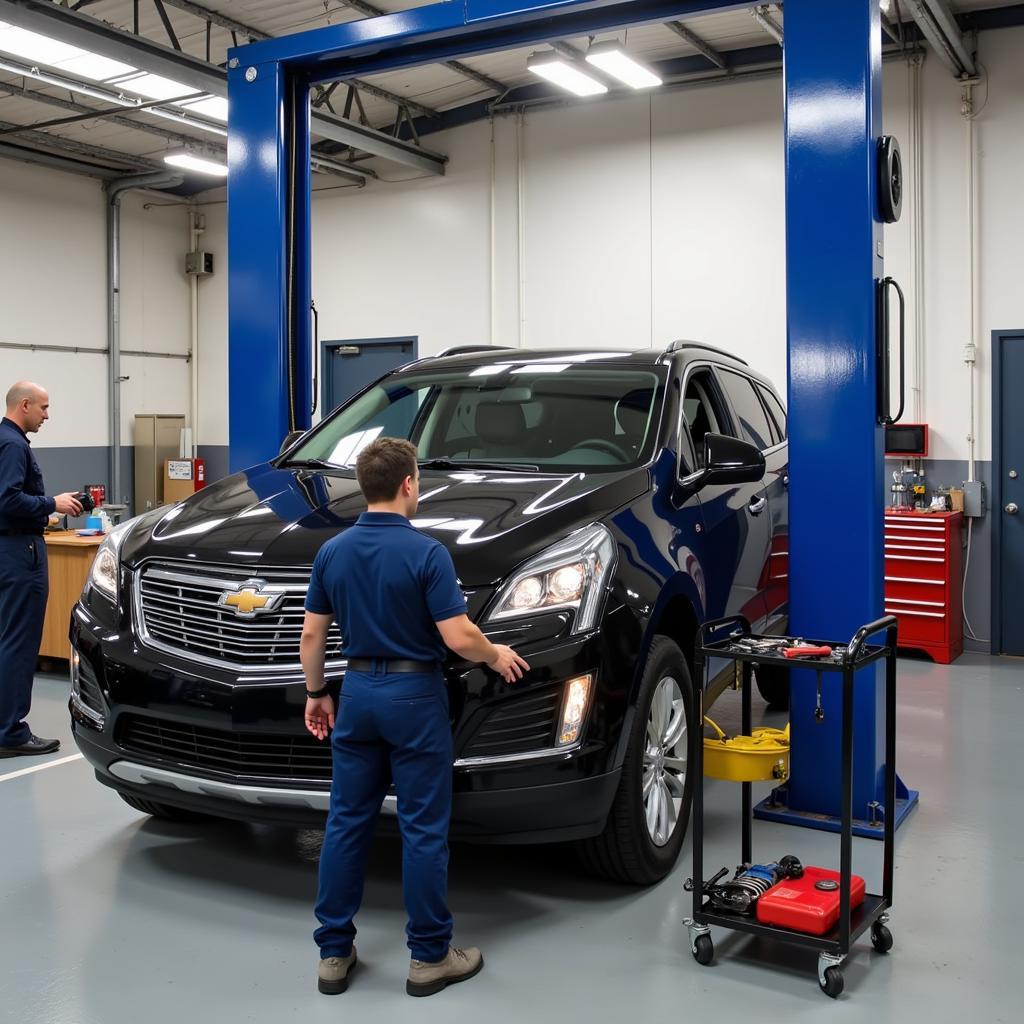 Car Undergoing Routine Maintenance - Oil Change