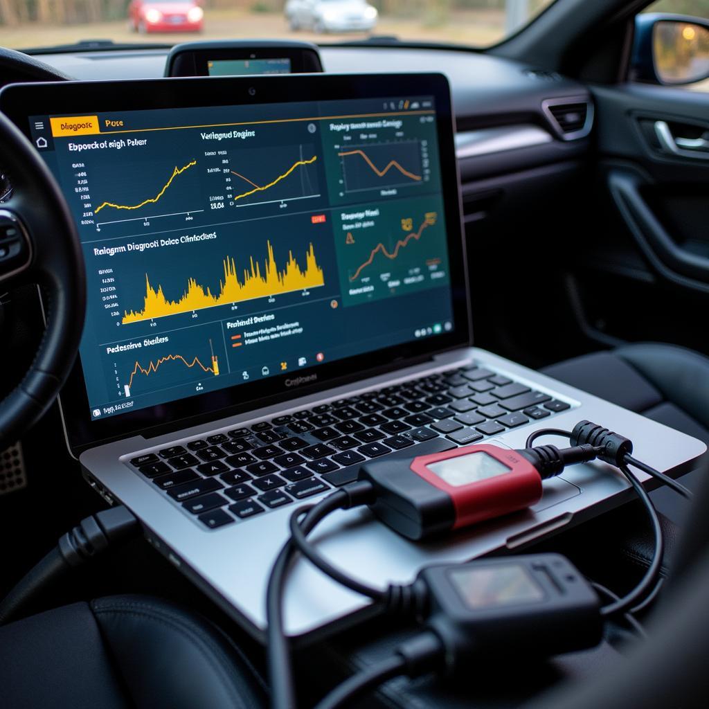 Modern diagnostic equipment being used at a Carters Auto Service center.