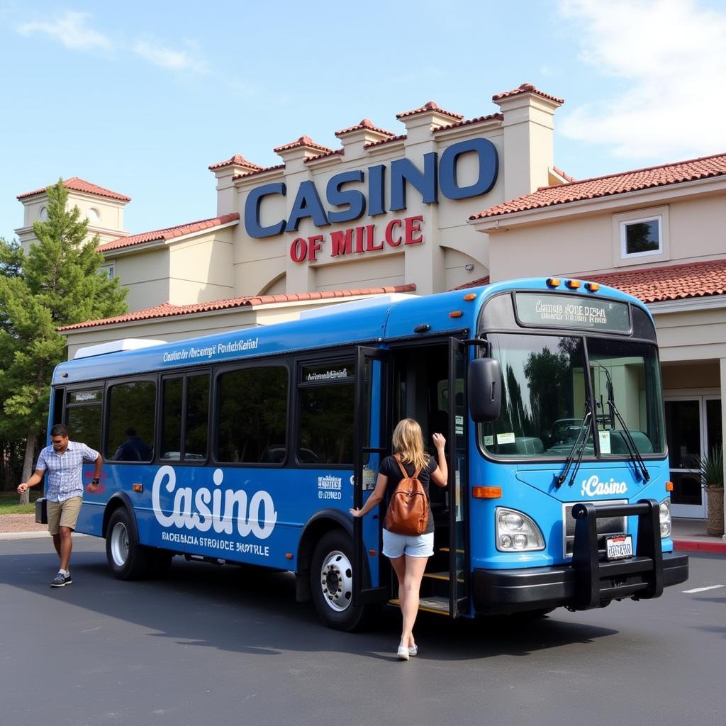 Casino Shuttle Bus Arriving at East Bay Casino