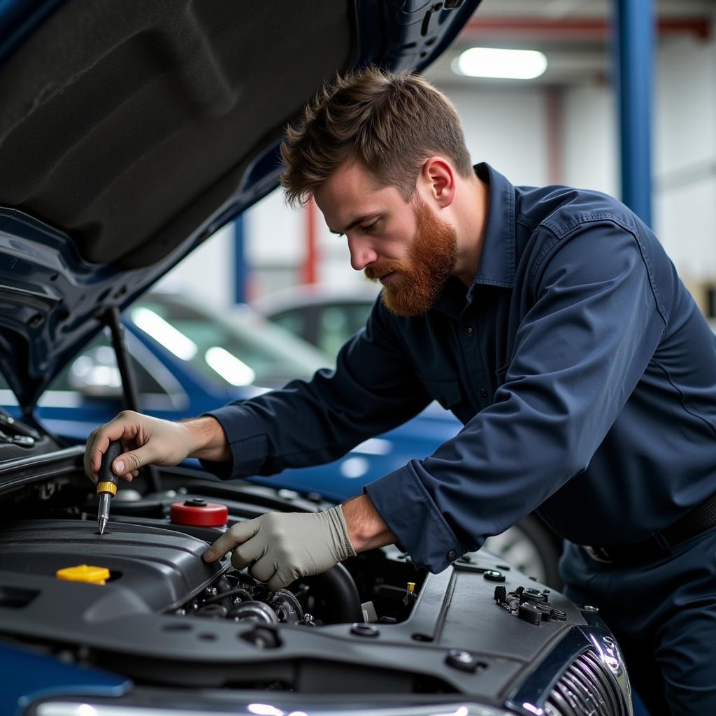 Certified Auto Mechanic Working