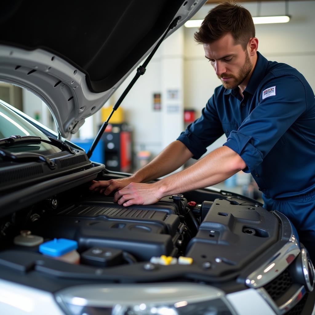 Certified Auto Mechanic Performing Auto PB Service