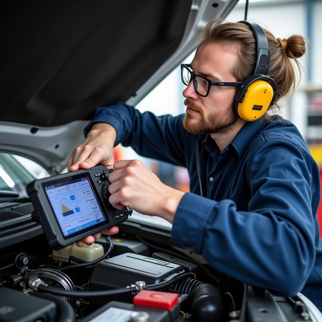 Certified Auto Technician Working