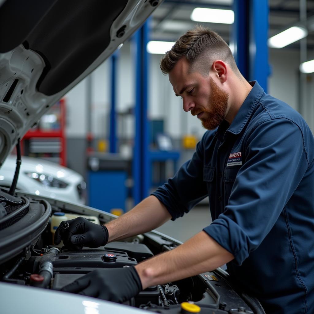 Certified Auto Technician Working