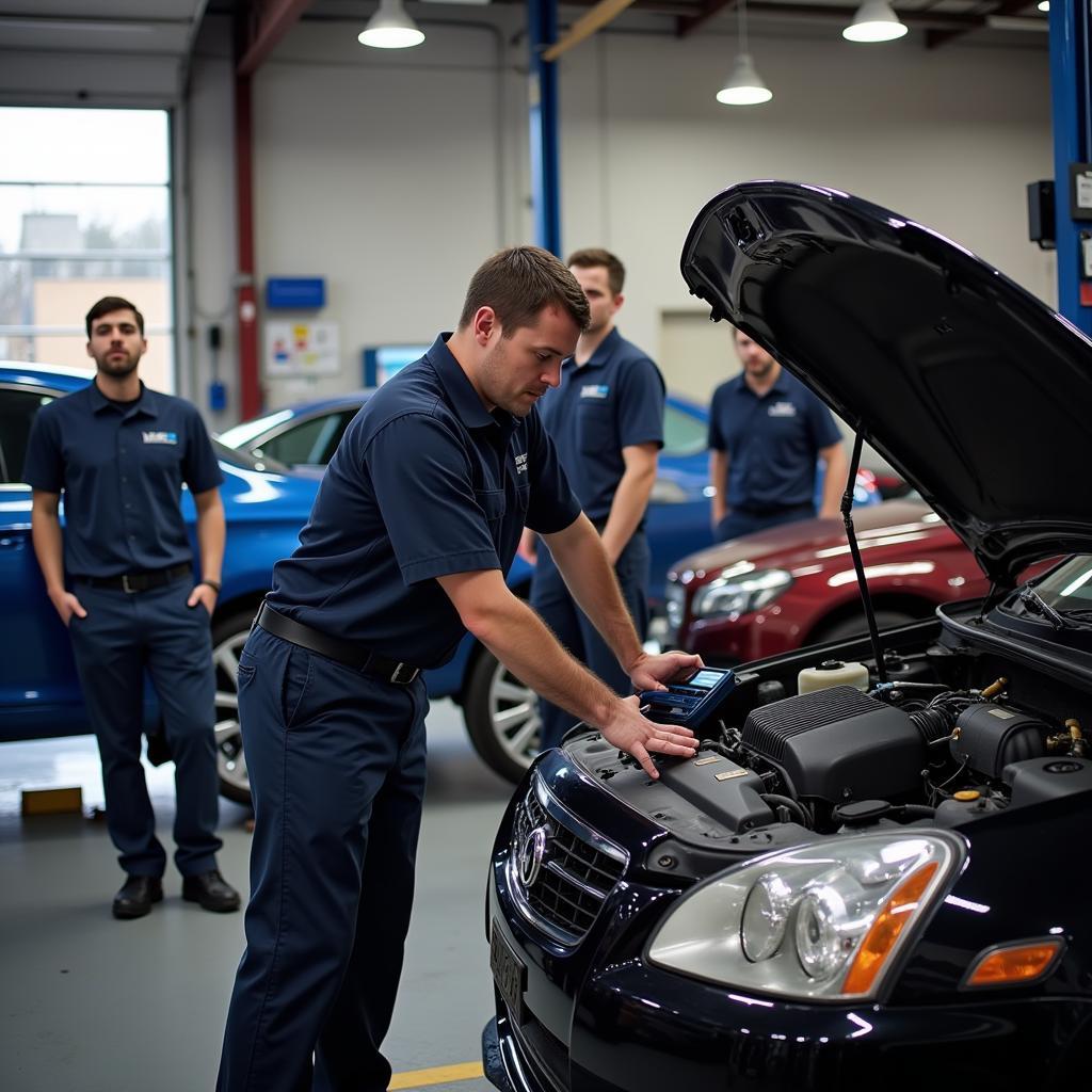 Certified Mechanics Working on Cars in Cleveland