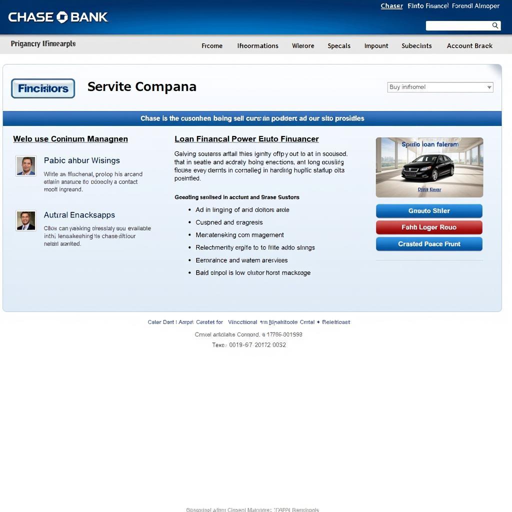 Chase Bank Auto Finance Website