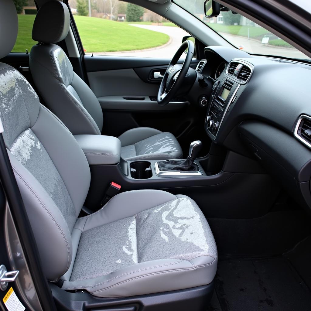 Clean and pristine car interior after professional detailing.