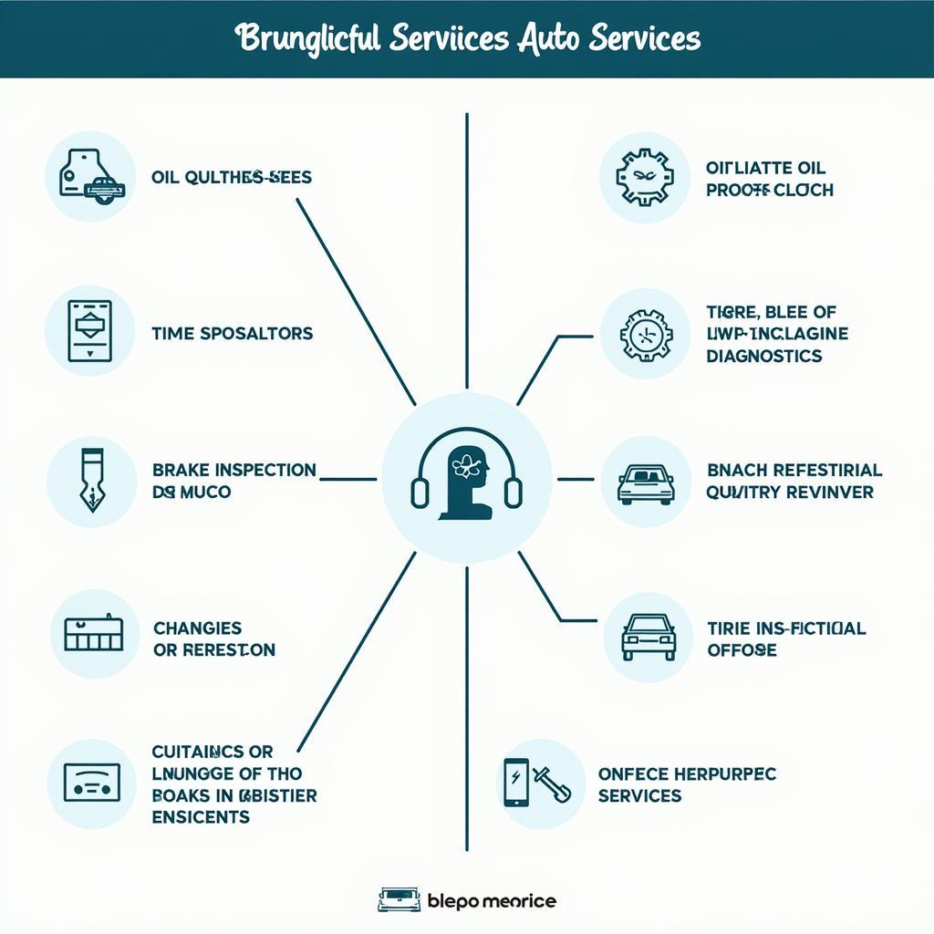 Common Auto Services in Virginia Beach: An infographic showcasing various car maintenance services, including oil changes, tire rotations, brake inspections, and engine diagnostics.