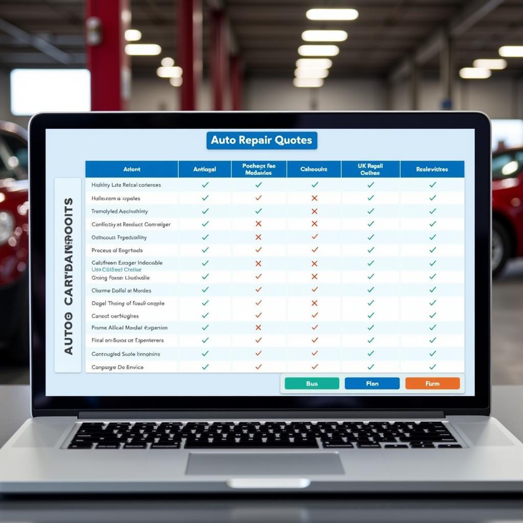 Comparing auto repair quotes online using different websites and platforms.