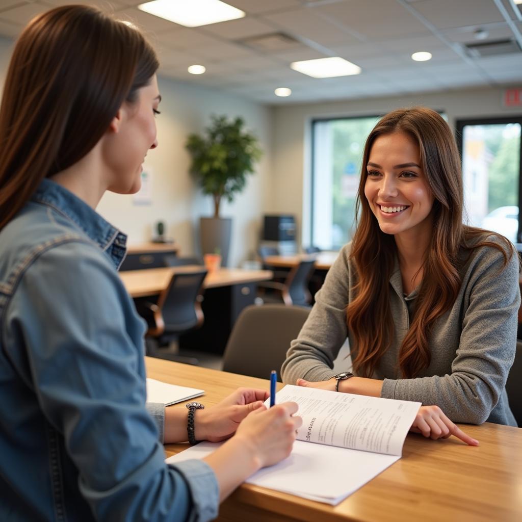 Applying for a car loan at a credit union