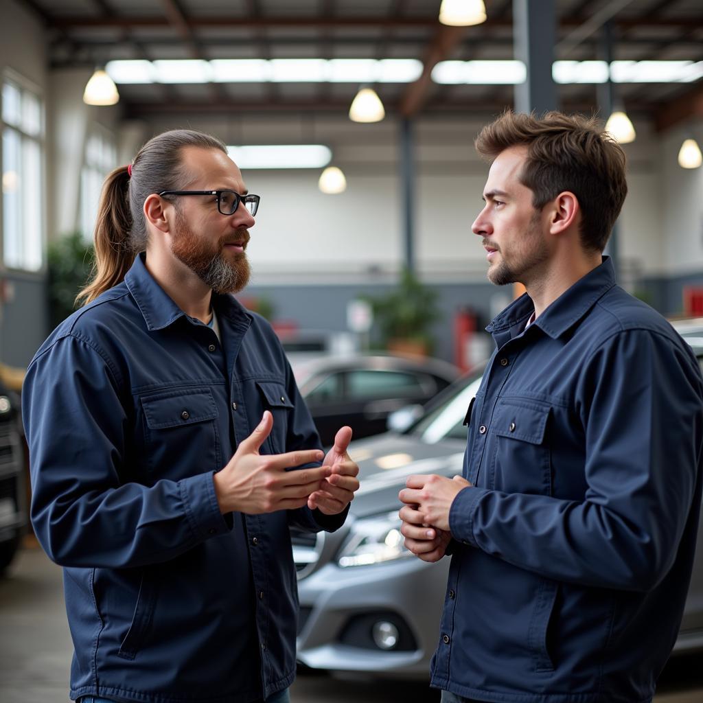 Customer Talking to Mechanic